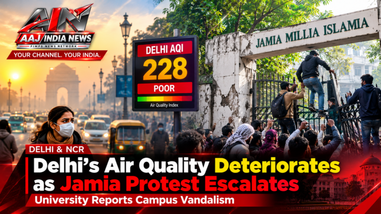Delhi Air Quality Deteriorates as Jamia Protest Escalates; University Reports Campus Vandalism